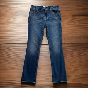 Old Navy Womens Mid-Rise Kicker Boot-Cut Jeans Size 8 Stretch Medium Wash